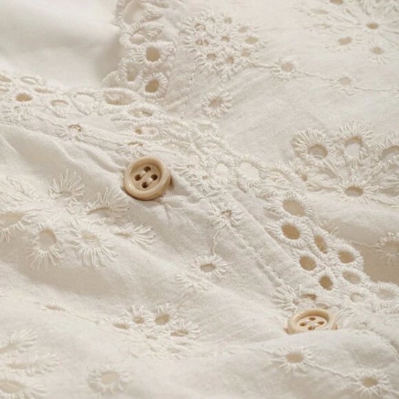 DAZY Eyelet Embroidery Button Front Blouse - Picture 3 of 5